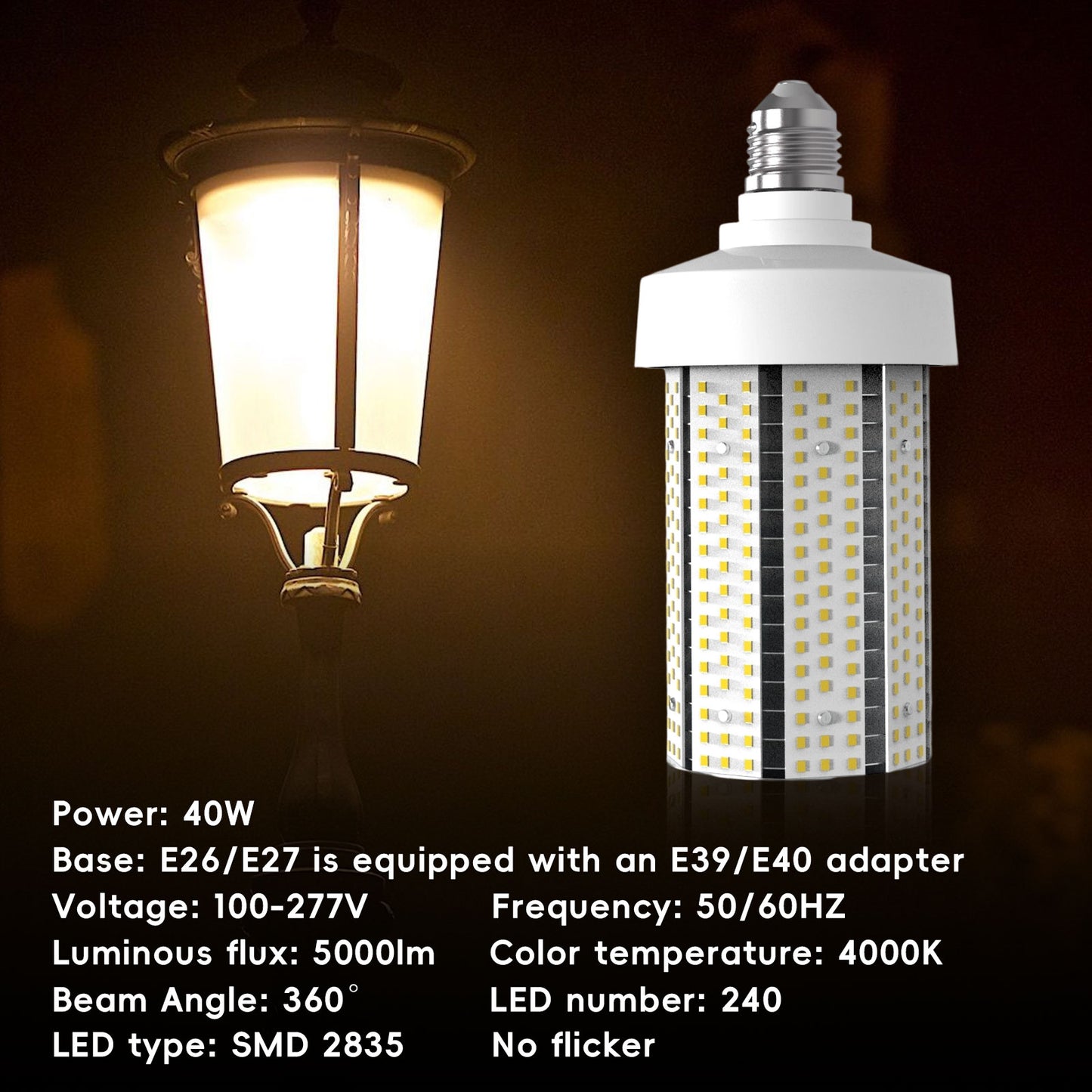 Easeking LED Corn Light 80Watt 12,000lm Eqv 800HID Lamp