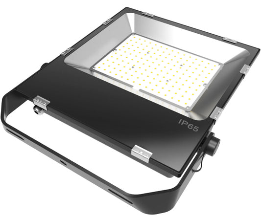 LED flood light with black casing adjustable bracket and IP65 rating 