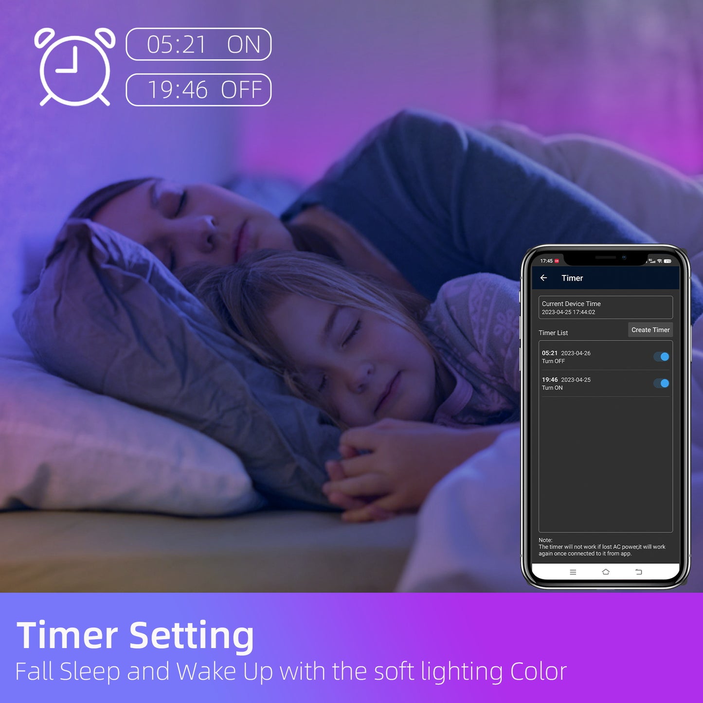 Easeking RGB LED Strip Lights Waterproof Bluetooth APP Control For Home Decor