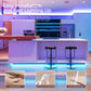 Modern kitchen with LED strip lights decoration lighting