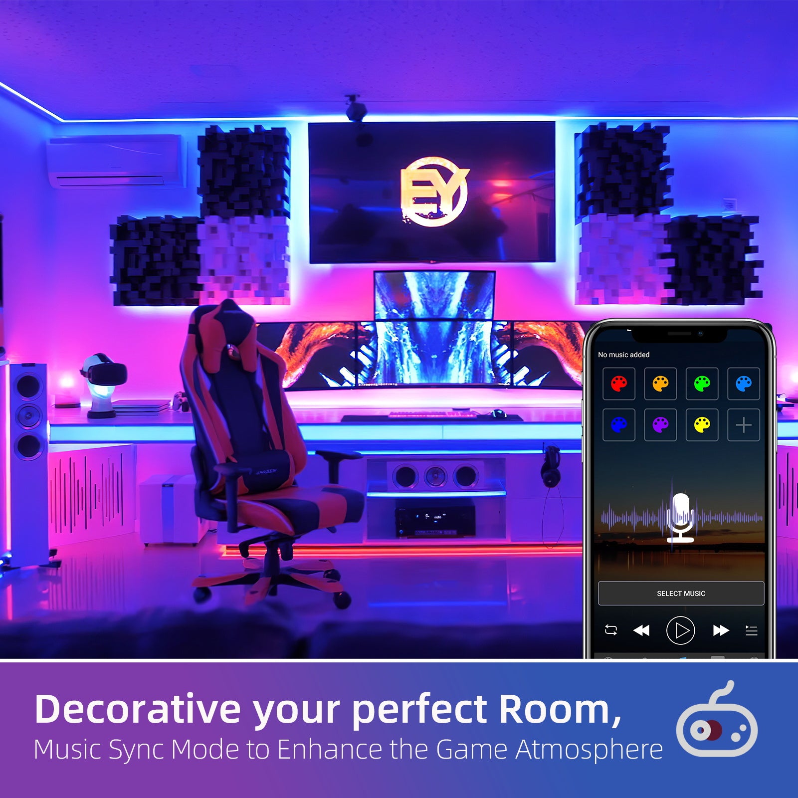 Popular Bluetooth or WIFI Control RGB LED Strip Lights colors changing