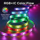 RGB+IC color flow LED strip tape with dynamic effects Multiple colors flow accross light strip at one time