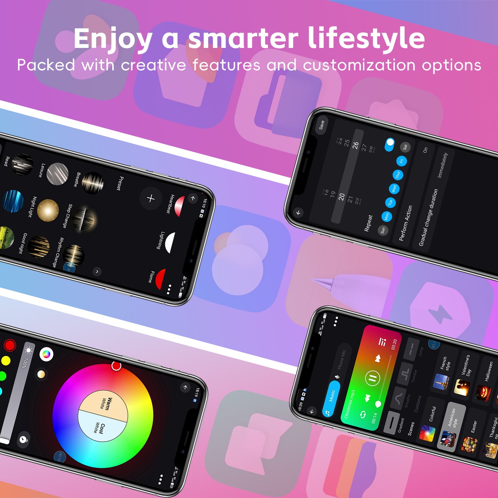 enjoy a smarter lifestyle with Easeking Smart RGB flex LED Tape Lights