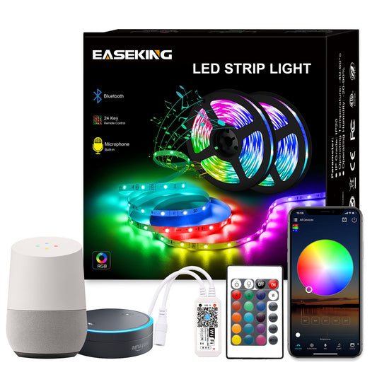 Easeking RGB LED Strip Lights Waterproof WIFI APP Control For Home Decor
