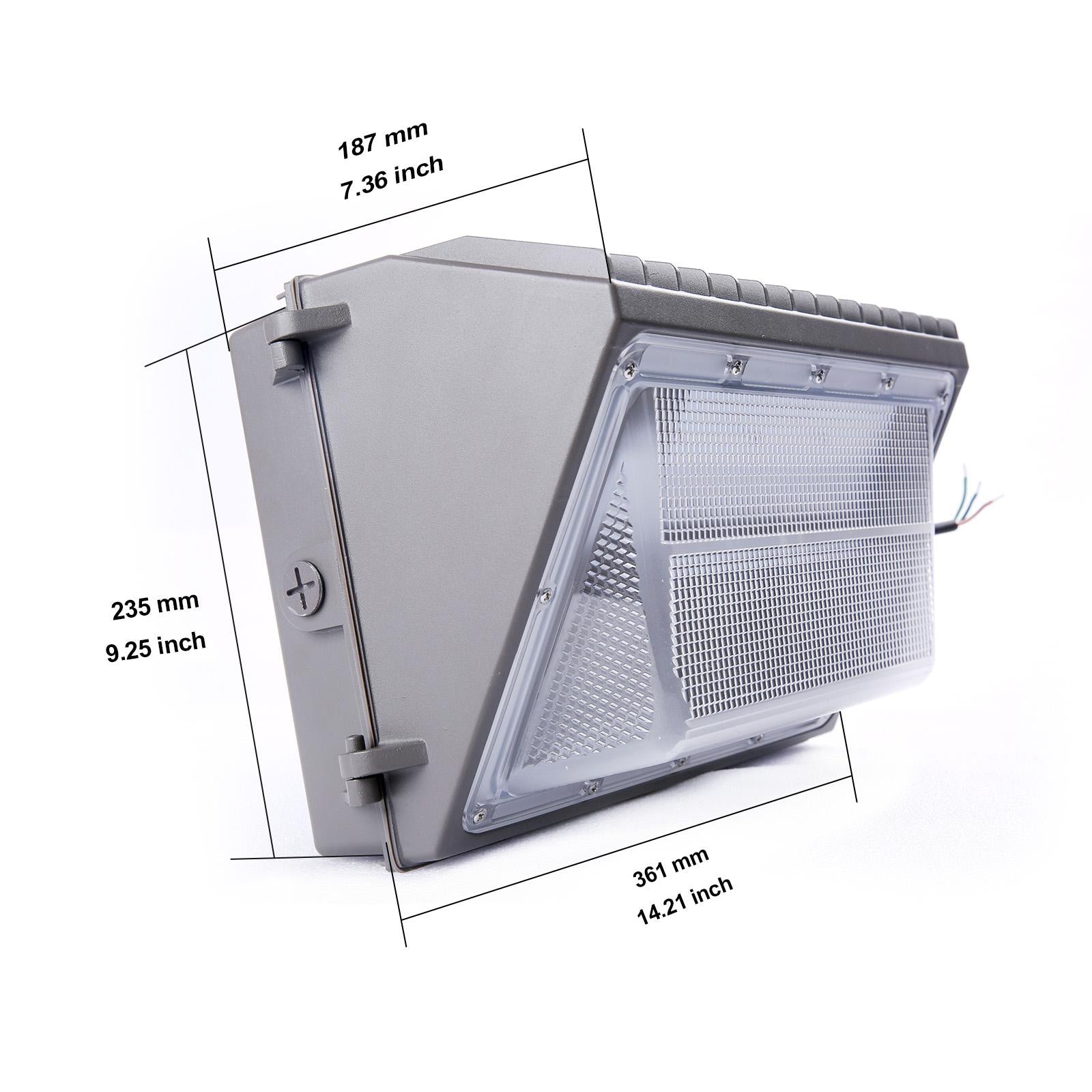 dimensions of LED Wall Pack Lighting Fixtures 